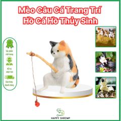 Mèo Trang Trí Bể Cá Tiểu Cảnh - Đồ Trang Trí Hồ Cá Dễ Thương Câu Cá Giả Kim Loại Bằng Nhựa Chất Lượng Cao, Kích Thước 4cm
