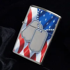 Bật lửa Zippo 28291 - Flag and Dog Tags Polished Chrome, Quà Tặng Độc Đáo cho Fans và Người Yêu Thích Zippo