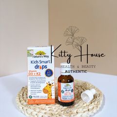 Dung Dịch Uống Vitamin D3 + K2 Nature's Way Kids Smart Drops 11ml - Tăng Cường Sức Khỏe Xương Cho Trẻ Em