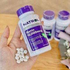 Viên ngậm Natrol Biotin Beauty 10000mcg - Hỗ trợ làm đẹp tóc, da, móng chắc khỏe, sản phẩm chức năng chất lượng từ Mỹ