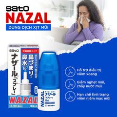 Xịt Mũi Viêm Xoang Nazal 30ml - Giảm Nghẹt Mũi Hiệu Quả, Hỗ Trợ Thông Thoáng Đường Hô Hấp, Sản Xuất Tại Nhật Bản
