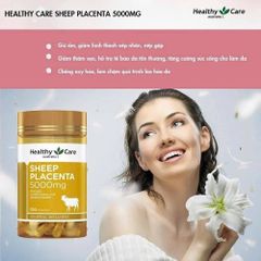 Viên uống nhau thai cừu 5000mg Healthy Care – Làm đẹp da, tái tạo và cung cấp collagen tự nhiên, 100 viên cho làn da trẻ trung và rạng rỡ