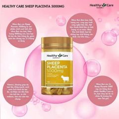 Viên uống nhau thai cừu 5000mg Healthy Care – Làm đẹp da, tái tạo và cung cấp collagen tự nhiên, 100 viên cho làn da trẻ trung và rạng rỡ
