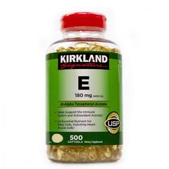 Viên uống Vitamin E thiên nhiên Kirkland Signature 400 IU - 500 viên chống oxy hóa, bảo vệ da và cải thiện sức khỏe tim mạch