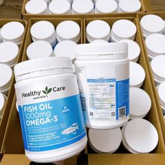 Dầu Cá 1000mg Omega-3 Healthy Care 400 Viên - Hỗ Trợ Sức Khỏe Tim Mạch và Não Bộ, Tăng Cường Đề Kháng, Giảm Viêm