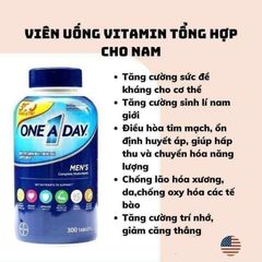Vitamin Tổng Hợp One A Day Men’s Multivitamins 300 Viên - Tăng Cường Sức Khỏe Nam Dưới 50 Tuổi, Hỗ Trợ Năng Lượng và Đề Kháng