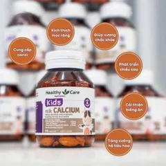 Viên uống canxi cho bé Healthy Care 60 viên - Hỗ trợ phát triển chiều cao và xương chắc khỏe, sản xuất tại Úc