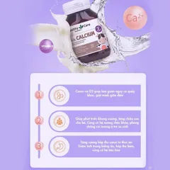 Viên uống canxi cho bé Healthy Care 60 viên - Hỗ trợ phát triển chiều cao và xương chắc khỏe, sản xuất tại Úc