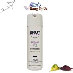 Xịt Khử Mùi Brut Human Uplifting 72Hr - Chống Mồ Hôi, Hương Quýt Tươi Mát, Bảo Vệ 72 Giờ, Chăm Sóc Cá Nhân Cao Cấp