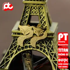 Bông tai nữ titan cao cấp thời trang trangsucpt không đen giá rẻ PTBTNT03 400192