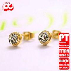 Bông Tai Nữ Titan Cao Cấp - Phụ Kiện Thời Trang Sang Trọng, Chống Gỉ, An Toàn Cho Da - Nhiều Màu Sắc Bạc, Vàng Tươi, Vàng Hồng
