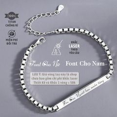 Vòng Tay Đôi Khắc Tên Titan - Lắc Tay Nam Nữ Tình Yêu Bền Bỉ, Quà Tặng Ý Nghĩa Cho Cặp Đôi