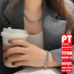 Lắc Tay Titan Cao Cấp Nam Nữ - Phụ Kiện Thời Trang Mạnh Mẽ, Bền Bỉ - Đeo Tay Chống Gỉ, Thiết Kế Đẳng Cấp, Màu Bạc
