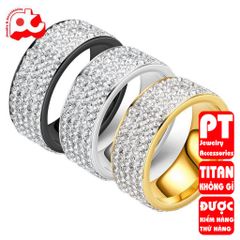 Nhẫn Titan Nam Nữ Cao Cấp - Phong Cách Đẳng Cấp, Chất Liệu Bền Đẹp, Đính Đá Lấp Lánh, Phụ Kiện Thời Trang Thép Không Gỉ