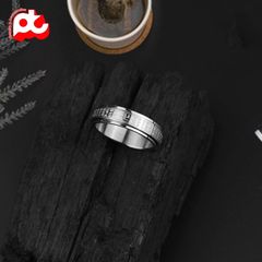 Nhẫn nam cao cấp inox bát nhã tâm kinh titan thép không gỉ bảng 6mm PTNNA07 400347