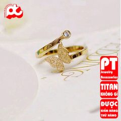 Nhẫn titan nữ cáo phun cát cao cấp thời trang trangsucpt 400366