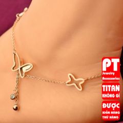 Lắc chân nữ hình bướm hỡ titan cao cấp thời trang PT Jewelry & Accessories 400385