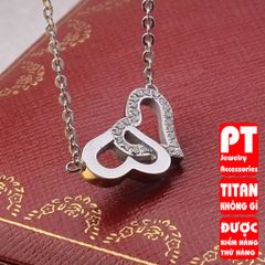 Dây chuyền titan 2 trái tim cao cấp thời trang trangsucpt 400389