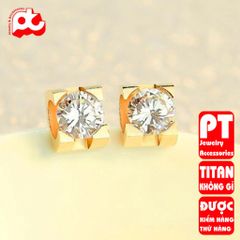 Bông tai nữ titan cao cấp thời trang trangsucpt không đen giá rẻ PTBTNT05 400403