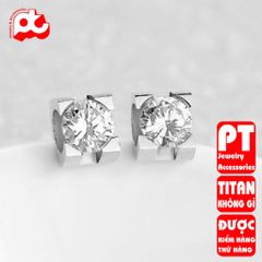 Bông tai nữ titan cao cấp thời trang trangsucpt không đen giá rẻ PTBTNT05 400403