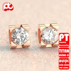 Bông tai nữ titan cao cấp thời trang trangsucpt không đen giá rẻ PTBTNT05 400403