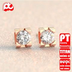 Bông tai nữ titan cao cấp thời trang trangsucpt không đen giá rẻ PTBTNT05 400403
