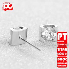 Bông tai nữ titan cao cấp thời trang trangsucpt không đen giá rẻ PTBTNT05 400403