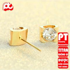 Bông tai nữ titan cao cấp thời trang trangsucpt không đen giá rẻ PTBTNT05 400403