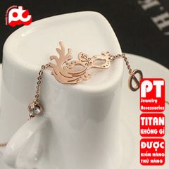 Lắc tay nữ titan cao cấp thời trang trangsucpt không đen giá rẻ PTLTNT13 400432