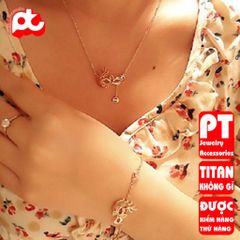 Lắc tay nữ titan cao cấp thời trang trangsucpt không đen giá rẻ PTLTNT13 400432
