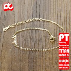 Lắc chân nữ titan cao cấp thời trang trangsucpt không đen giá rẻ PTLCNT30 400447