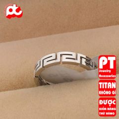 Nhẫn titan nữ vạn lý trường thành cách điệu cao cấp thép không gỉ titanium trangsucpt 400469