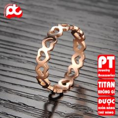 Nhẫn titan nữ trái tim rỗng cách điệu cao cấp thép không gỉ titanium trangsucpt 400493
