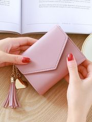 Ví Nữ Thời Trang Dáng Ngắn Ngắn Tua Rua Trái Tim PTVI101 400521
