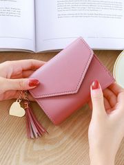 Ví Nữ Thời Trang Dáng Ngắn Ngắn Tua Rua Trái Tim PTVI101 400521