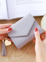 Ví Nữ Thời Trang Dáng Ngắn Ngắn Tua Rua Trái Tim PTVI101 400521