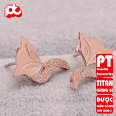 Bông tai nữ titan cao cấp thời trang trangsucpt không đen giá rẻ PTBTNT03 400523