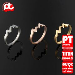 Nhẫn titan nữ nhịp tim cách điệu cao cấp thép không gỉ titanium trangsucpt 400525