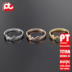Nhẫn titan nữ nhịp tim cách điệu cao cấp thép không gỉ titanium trangsucpt 400525