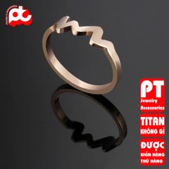 Nhẫn titan nữ nhịp tim cách điệu cao cấp thép không gỉ titanium trangsucpt 400525
