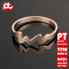 Nhẫn titan nữ nhịp tim cách điệu cao cấp thép không gỉ titanium trangsucpt 400525