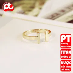 Nhẫn titan nữ freesize T đặc cách điệu cao cấp thép không gỉ titanium trangsucpt 400536