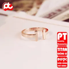 Nhẫn titan nữ freesize T đặc cách điệu cao cấp thép không gỉ titanium trangsucpt 400536