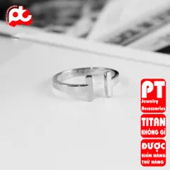 Nhẫn titan nữ freesize T đặc cách điệu cao cấp thép không gỉ titanium trangsucpt 400536
