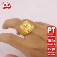 Nhẫn nam inox cao cấp thời trang chữ Phước bảng to titan không gỉ PT Jewelry & Accessories PTNNA02 400537