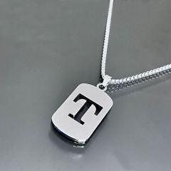 Dây chuyền nam nữ titan thời trang, Vòng cổ mặt dây chuyền chữ cái 26 ký tự B 400573