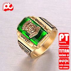 Nhẫn nam cao cấp thời trang inox titan thép không gỉ sư tử 1973 trangsucpt đá đỏ màu PTNNA218 400574