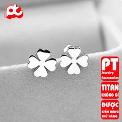 Bông tai nữ titan cao cấp thời trang trangsucpt không đen giá rẻ PTBTNT09 400576