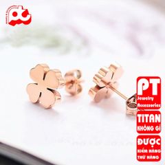 Bông tai nữ titan cao cấp thời trang trangsucpt không đen giá rẻ PTBTNT09 400576