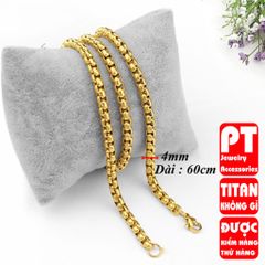 Dây chuyền nam titan cao cấp thép không gỉ bông dừa khít trangsucpt 4mm PTDCNA49 400579